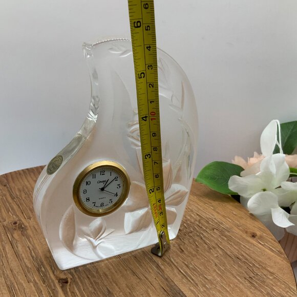 Cristal d'Arques France Genuine Lead Floral Vintage Quartz Clock - Picture 7 of 7